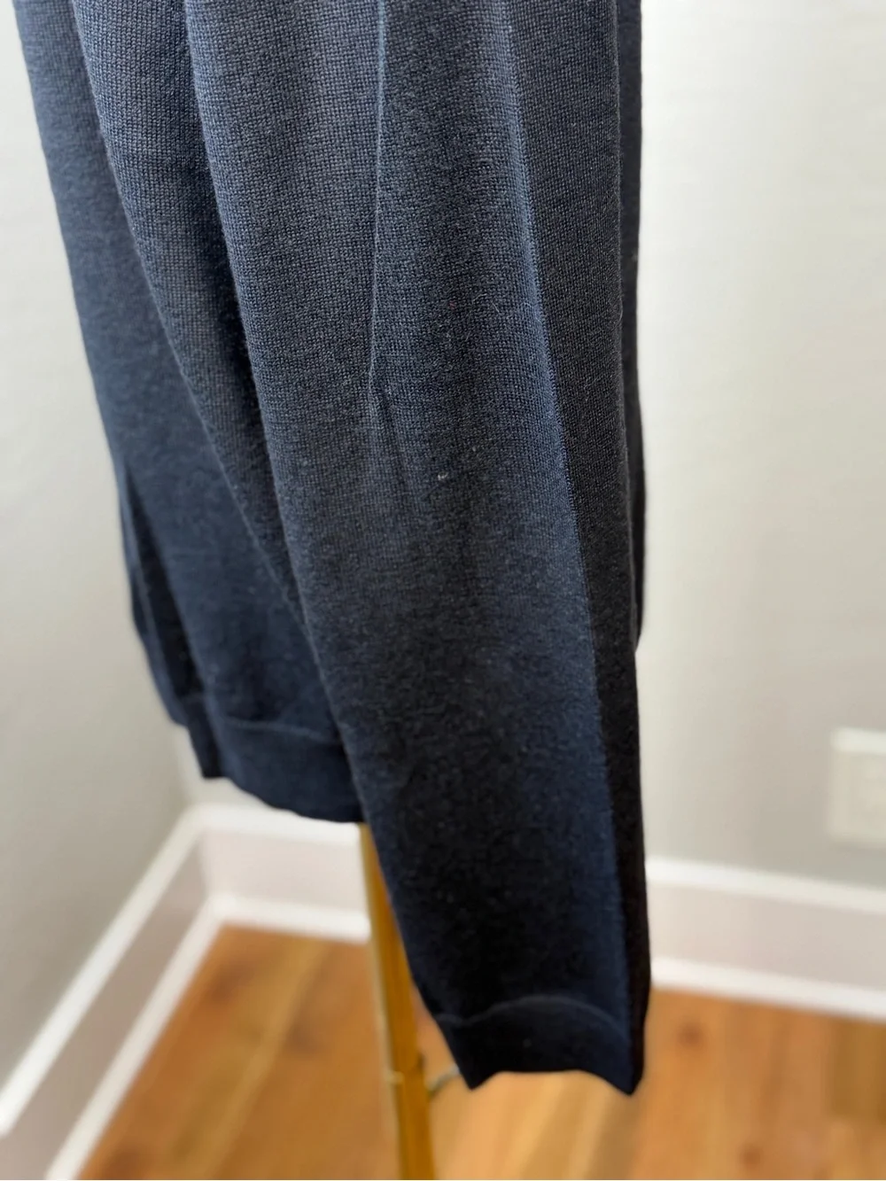Gap Italian Merino Wool Quarter Zip Sweater Black European Fit Size XL NWT